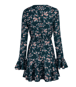 Floral Drawstring Waist Dress