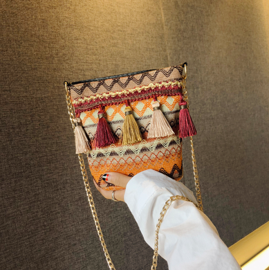 Boho Weave Tassel Bag