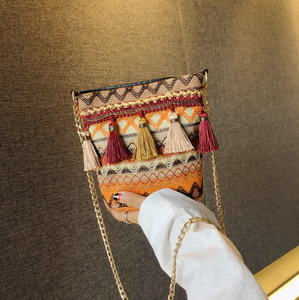 Boho Weave Tassel Bag