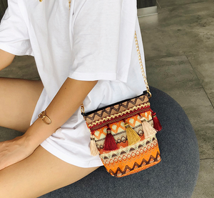 Boho Weave Tassel Bag