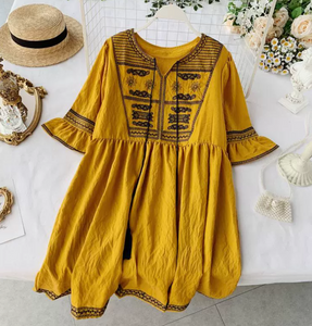 Ethnic Embroidery Tunic Dress
