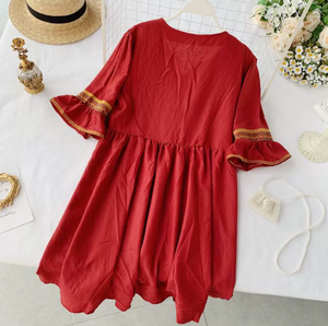 Ethnic Embroidery Tunic Dress