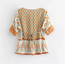 Bohemian Laced-up Tunic Top