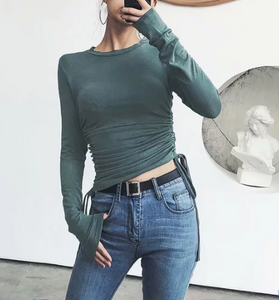 Ruched Sides Lycra Top [POPULAR]