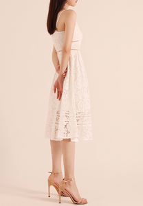 Crochet Lace Fairy Midi Dress [PREMIUM]