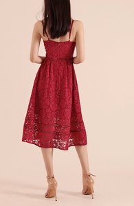 Crochet Lace Fairy Midi Dress [PREMIUM]