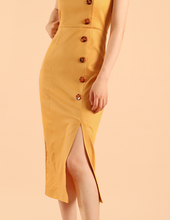Buttoned Slit Midi Dress [PREMIUM]