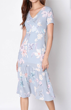 Floral Flutter-Hem Midi