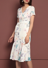 Floral Flutter-Hem Midi