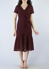 Crochet Waist-Tie Midi Dress