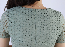 Crochet Waist-Tie Midi Dress