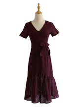 Crochet Waist-Tie Midi Dress