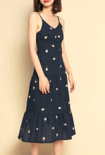 Floral Embroidered Crochet Midi Dress