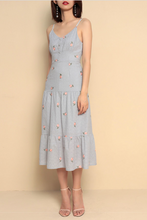 Floral Embroidered Crochet Midi Dress