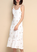 Floral Embroidered Crochet Midi Dress