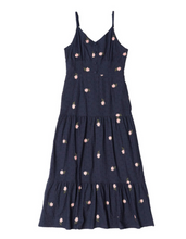 Floral Embroidered Crochet Midi Dress