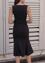 Belted Fishtail-Skirt Midi Dress [PREMIUM]