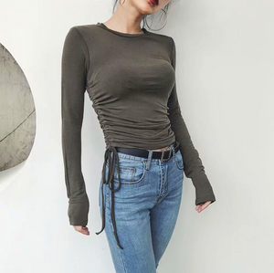 Ruched Sides Lycra Top [POPULAR]