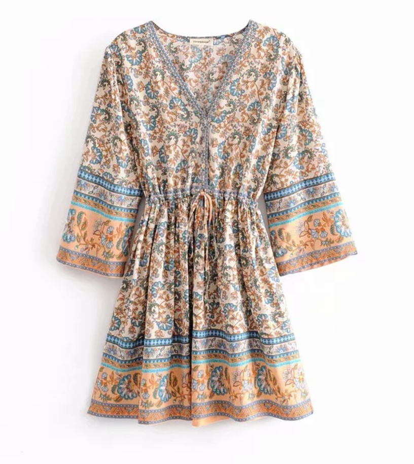 Bohemian Drawstring Dress