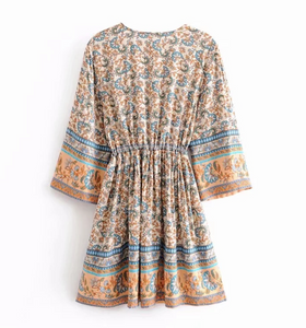 Bohemian Drawstring Dress