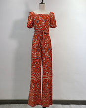 Retro-Print Low-Back Jumpsuit