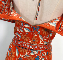 Retro-Print Low-Back Jumpsuit