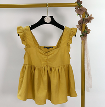 Frill Hem Lace-up back Top