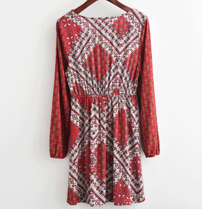 Bohemian Printed Shift Dress