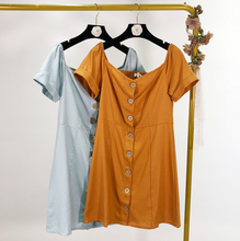 Buttoned Linen Shift Dress