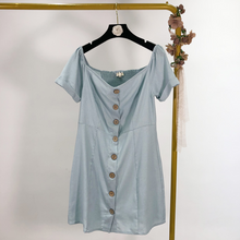 Buttoned Linen Shift Dress