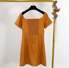 Buttoned Linen Shift Dress