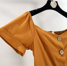 Buttoned Linen Shift Dress