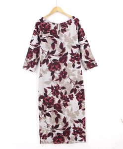 Floral-Print Knitted Midi Dress