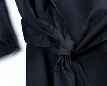 Embroidered V-Neck Waist-Tie Dress