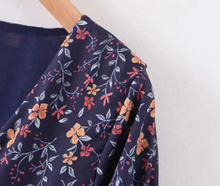 Trumpet Sleeved Floral Wrap Dress