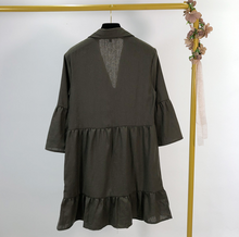 Single-Breasted Buttoned Shift Dress