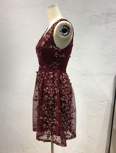 Embroidered Mesh Dress