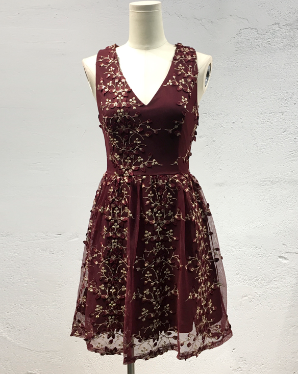 Embroidered Mesh Dress