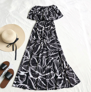 Printed Off-Shoulder Maxi Dress