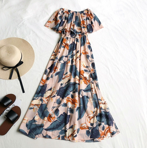 Printed Off-Shoulder Maxi Dress