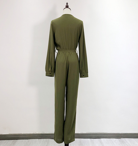 Basic Full-Sleeved Waist-Tie Jumpsuit