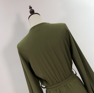 Basic Full-Sleeved Waist-Tie Jumpsuit