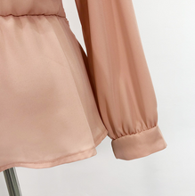 Double-Breasted Blouse with Waist-Belt