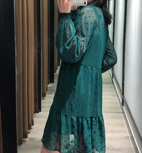 Gathered Collar Polka Dot Dress