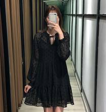 Gathered Collar Polka Dot Dress