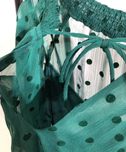 Gathered Collar Polka Dot Dress