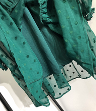 Gathered Collar Polka Dot Dress