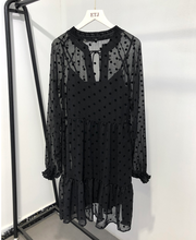 Gathered Collar Polka Dot Dress