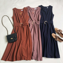 Belted Swing Midi Dress