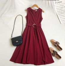 Belted Swing Midi Dress